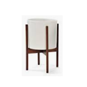 Ceramic Cylinder With Stand – Gloss White | Plants Alive! Ceramic Cylinder With Stand – Gloss White: Containers & planters for offices